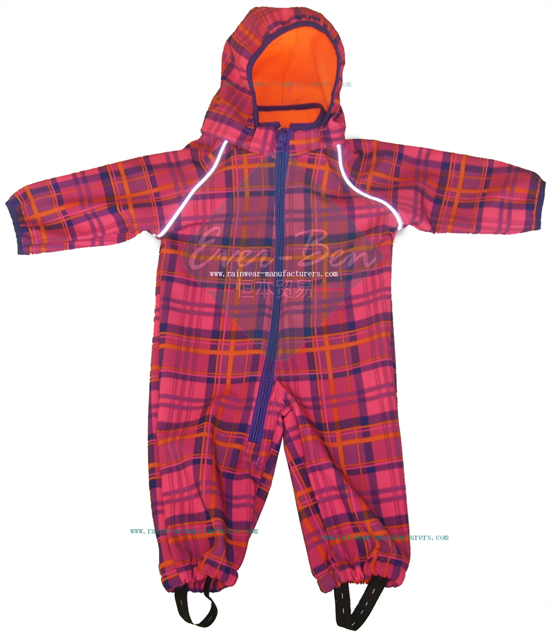 Red baby overalls with zip-nylon overall-fleece overall